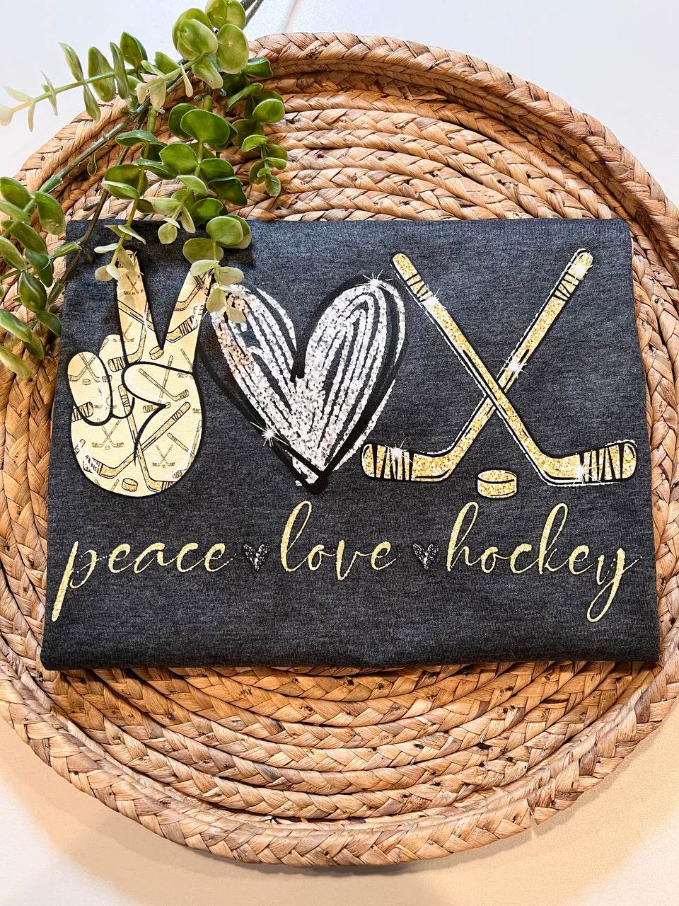 Peace Love Hockey | Transfer Only | Please add shirt or sweater to order*