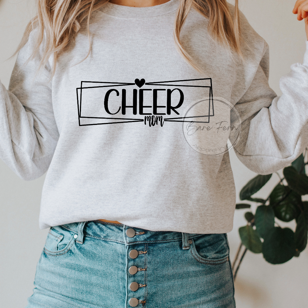 Cheer Mom w/ Heart | Transfer Only | Please add shirt or sweater to order*