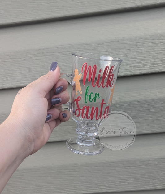 Milk For Santa | Glass Cup