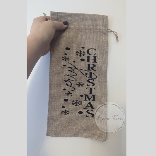 Merry Christmas | Wine Bag