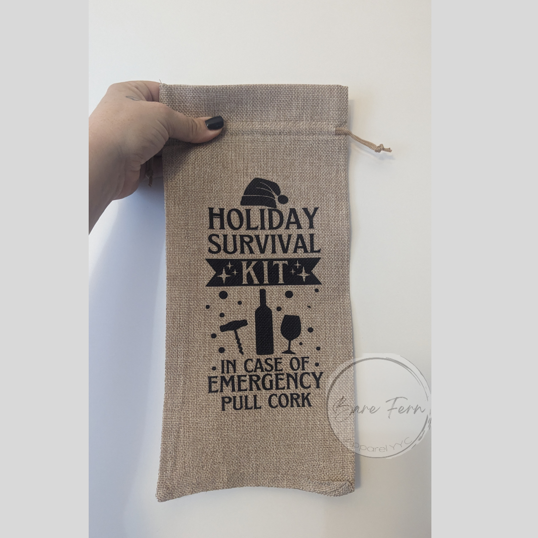 Holiday Survival Kit | Wine Bag