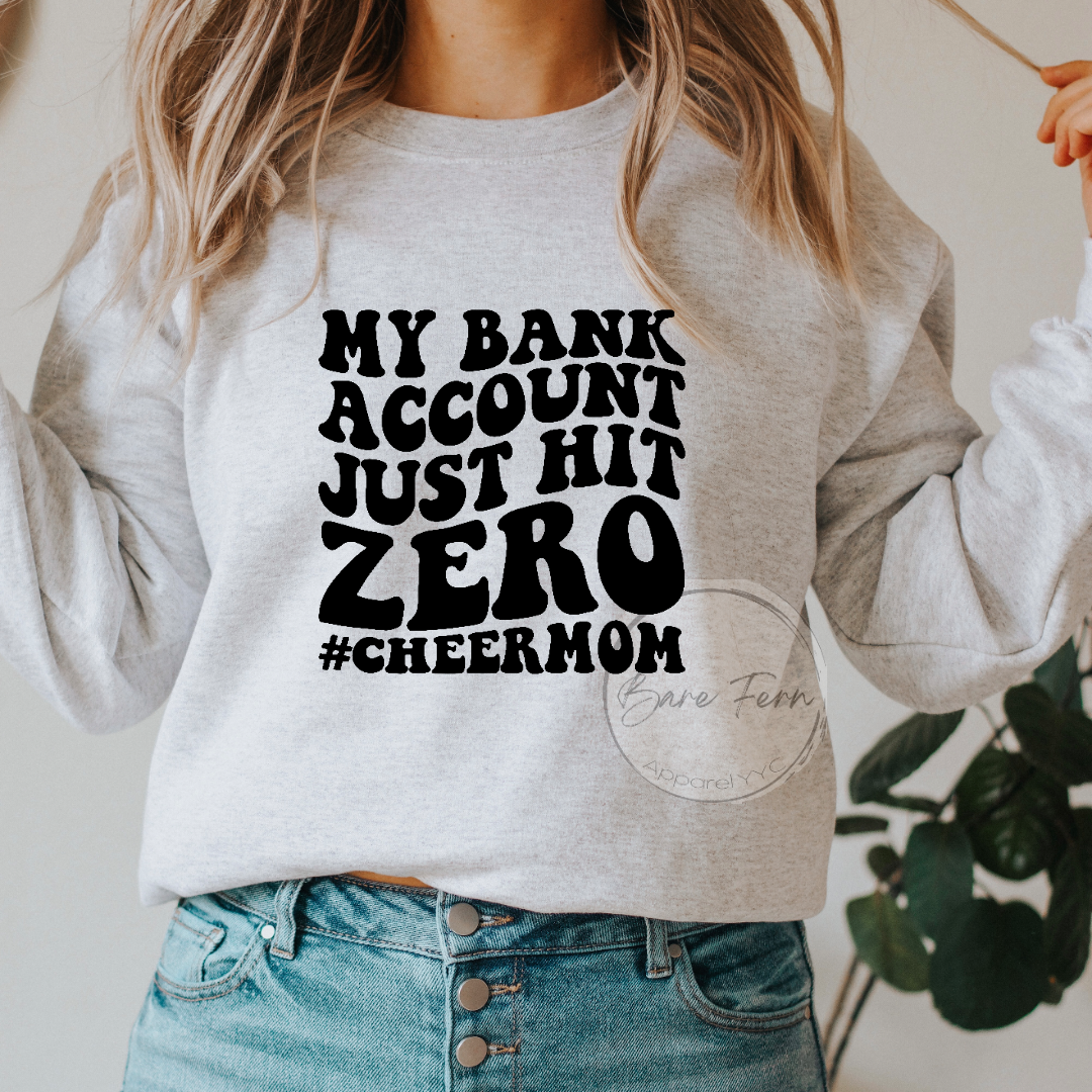 Bank Account Cheer Mom | Transfer Only | Please add shirt or sweater to order*