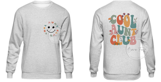 Cool Aunt Club w. Floral | Transfer Only | Please add shirt or sweater to order*