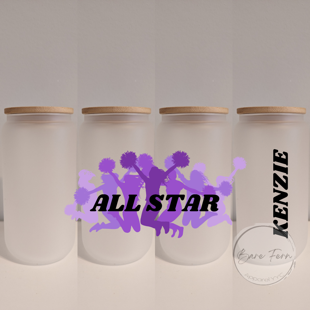 All Star Cheer w. Name | Print Only | Please add drinkware to order*