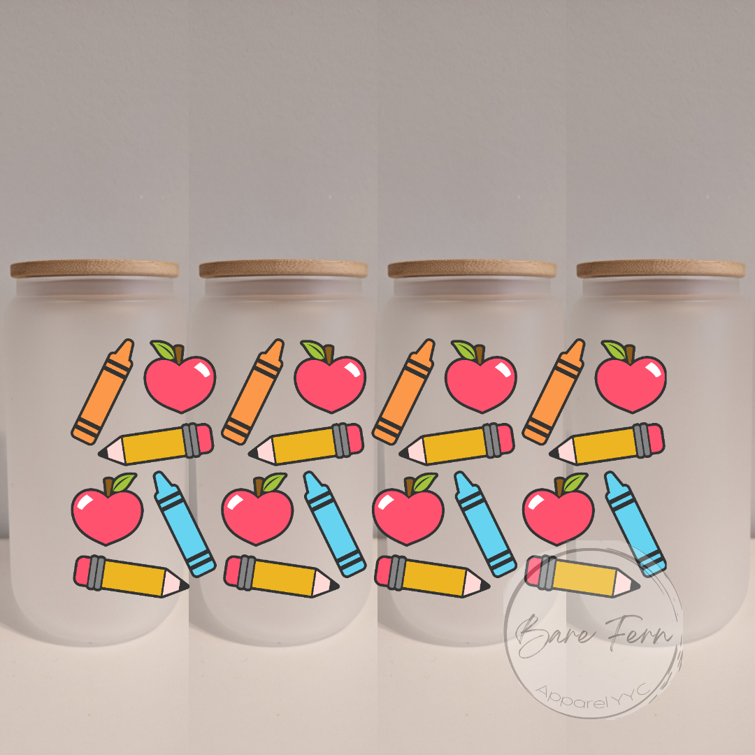 Pencil Apple Crayon | Print Only | Please add drinkware to order*