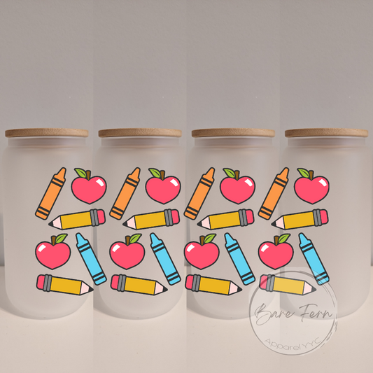 Pencil Apple Crayon | Print Only | Please add drinkware to order*