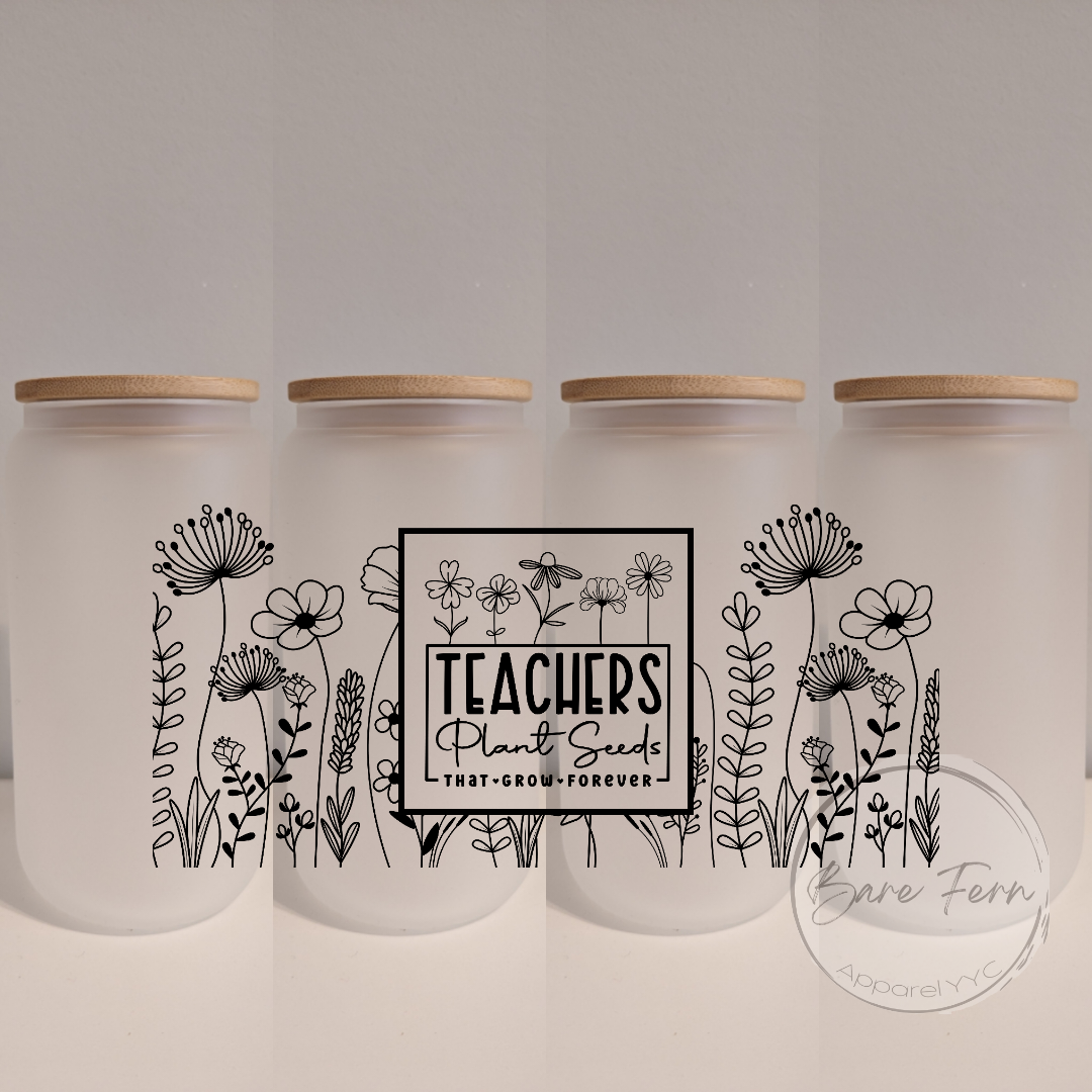 Teachers Plant (B/W) | Frosted Tumbler