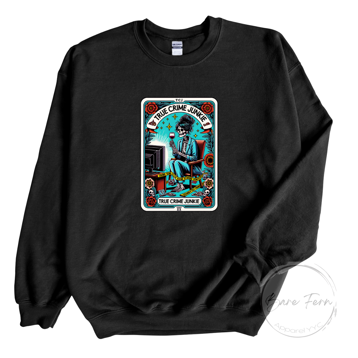 True Crime Junkie Tarot Card | Transfer Only | Please add shirt or sweater to order*