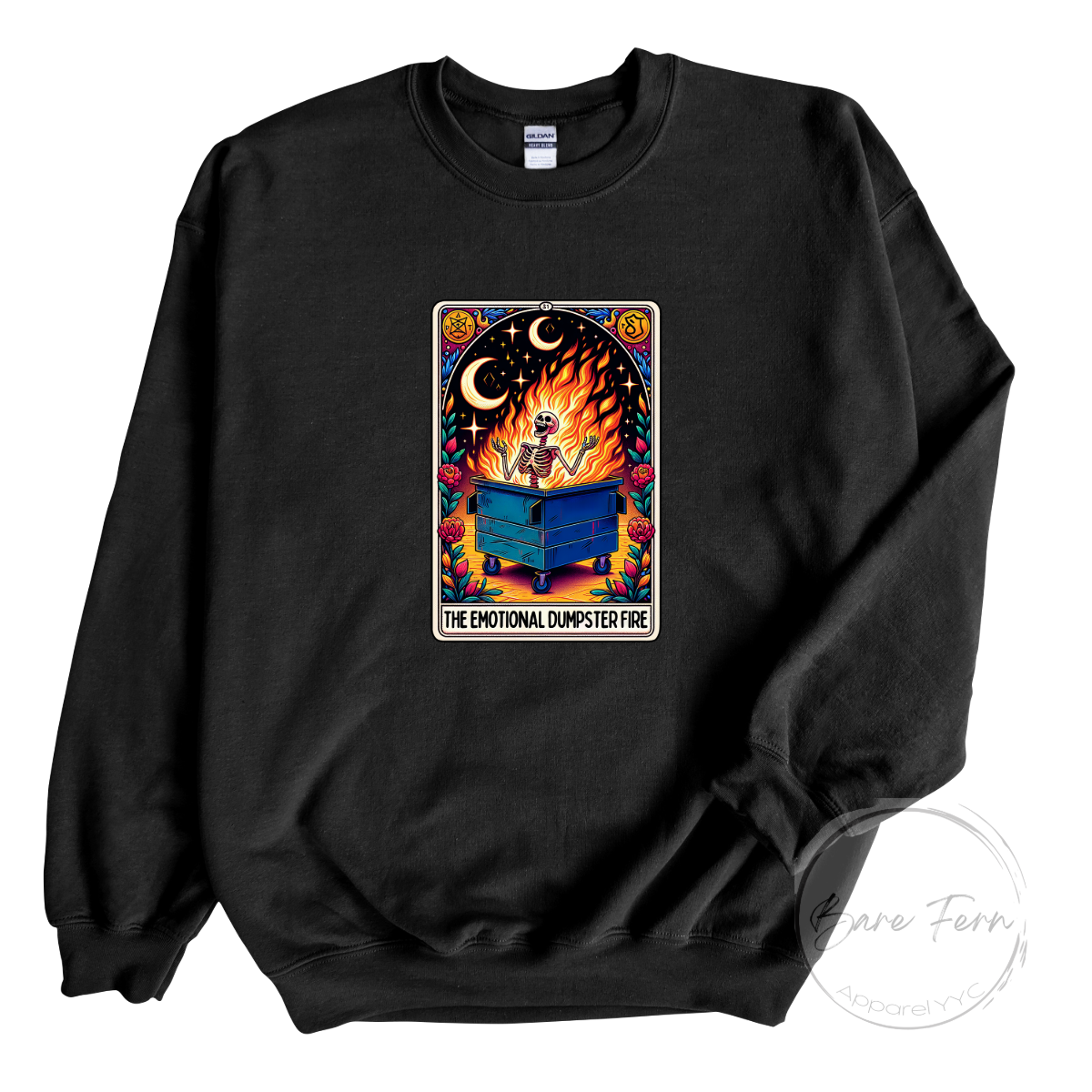 Emotional Dumpster Fire Tarot Card | Transfer Only | Please add shirt or sweater to order*