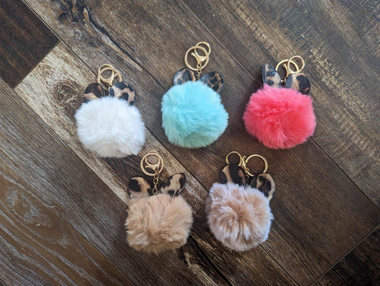 Bunny Pom Pom Keychains